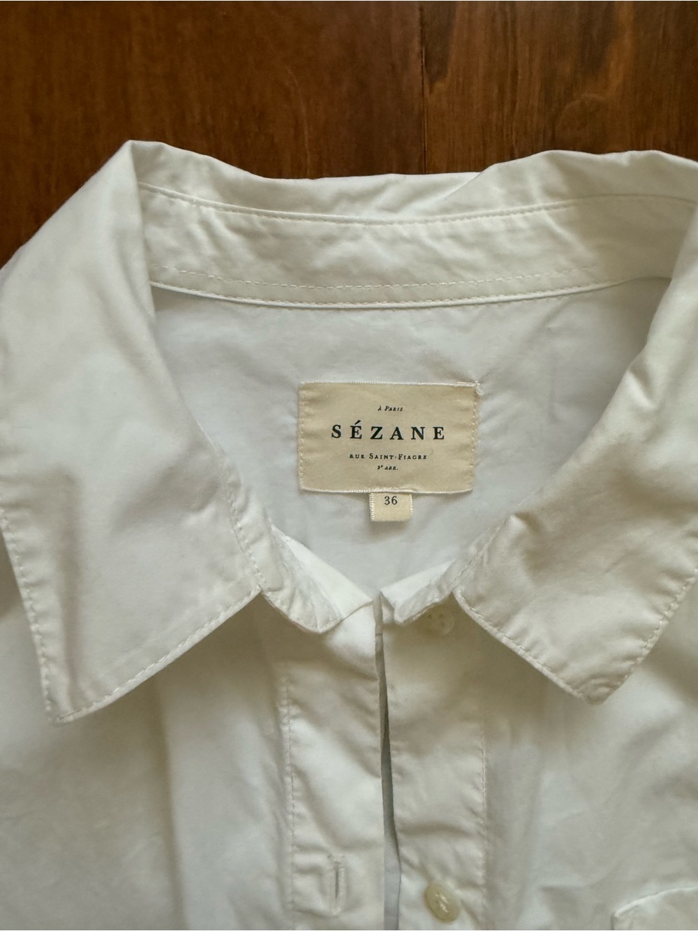 Sezane Cotton Button-Down, Size 36 - Picture 2 of 3